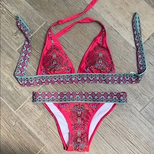 NWT gorgeous pink tribal bikini size small